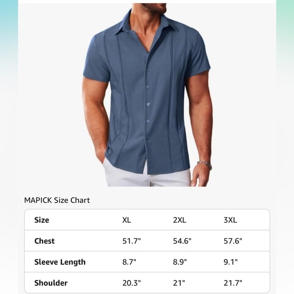 Blue Casual Button Down Shirt with Classic Collar - Picture 3 of 5